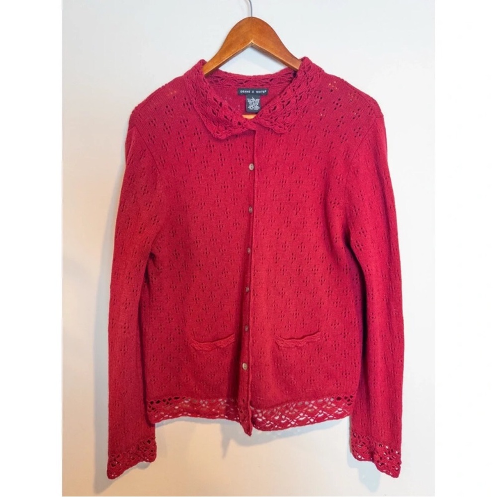 Red Women's Cardigan Sweater